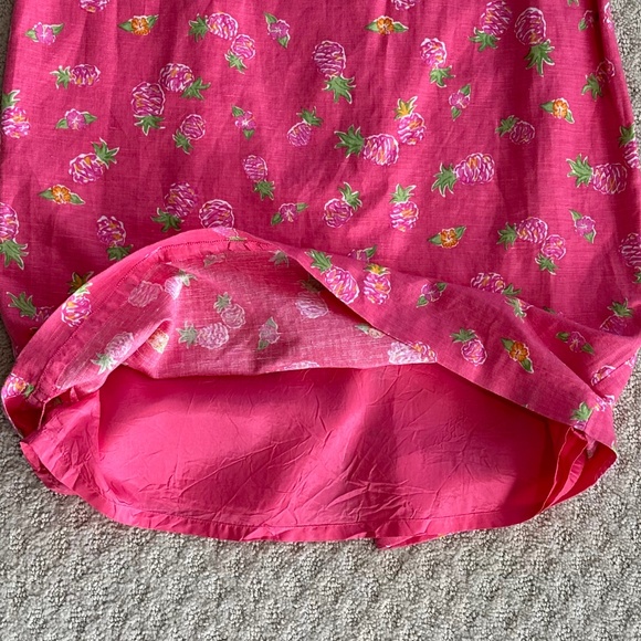 Talbots Petites Vintage Linen/Cotton Blend Shift Dress Pink Pineapple 6P Summer - Picture 5 of 13